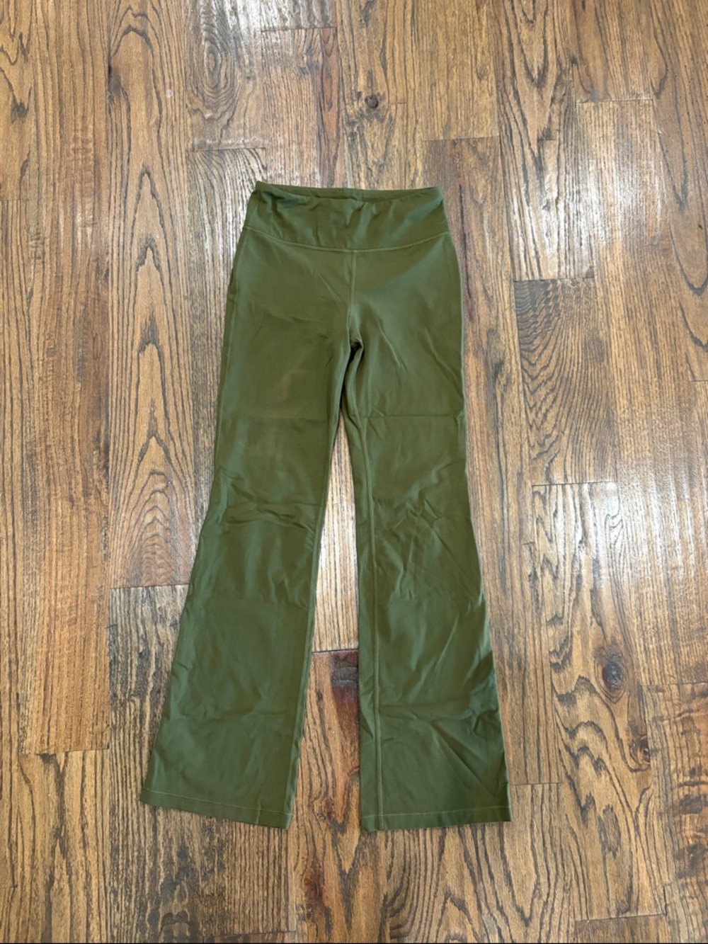Olive Green Flared Yoga Pants